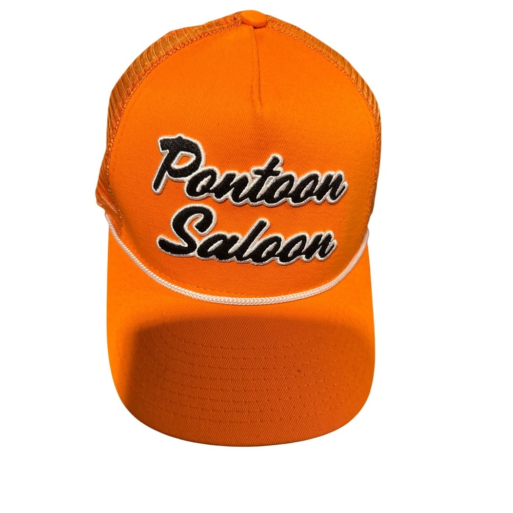 Pontoon Saloon Nashville Orange Trucker Hat Pukka Custom‎ Snapback Rope Mesh Cap